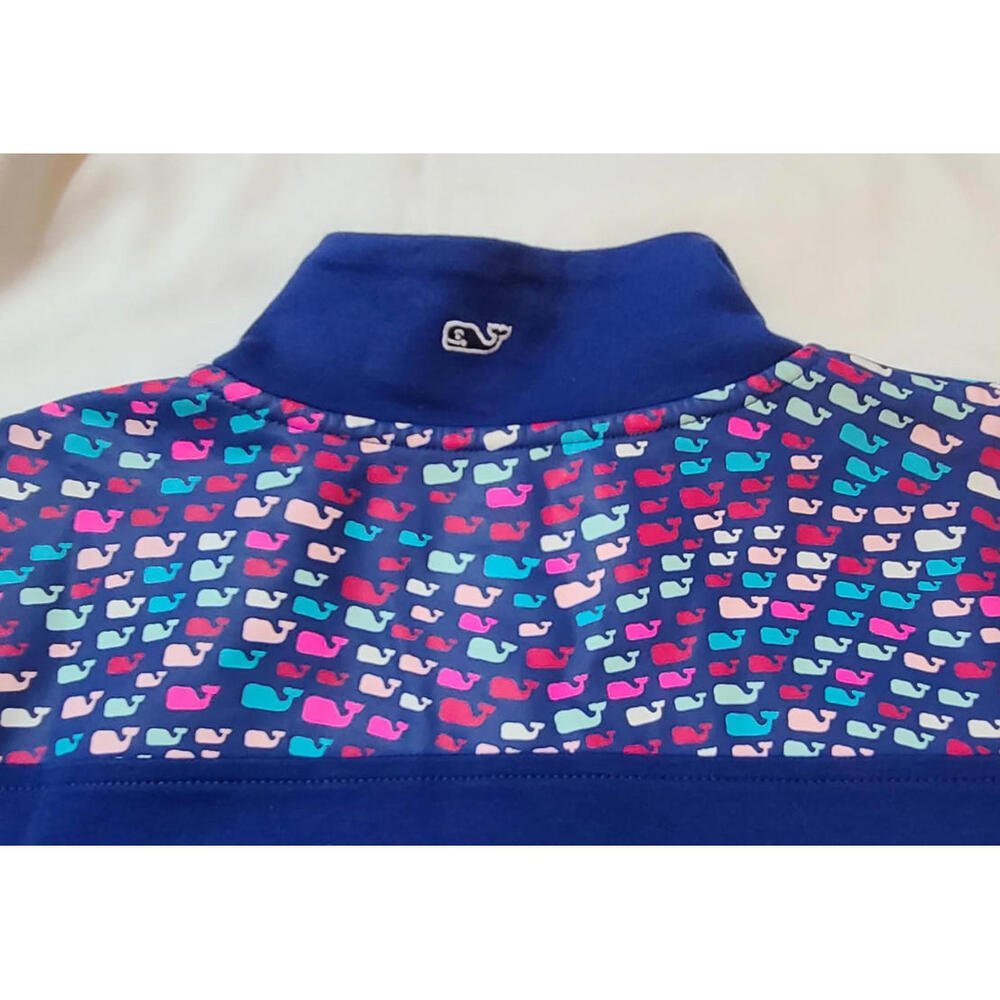 Vineyard Vines Royal Blue Whale Logo Shirt Zip Neck Pullover Women's Size Large - Picture 5 of 10